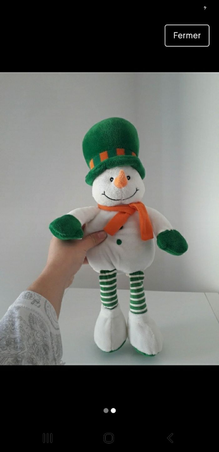 Peluche bonhomme de neige - photo numéro 2