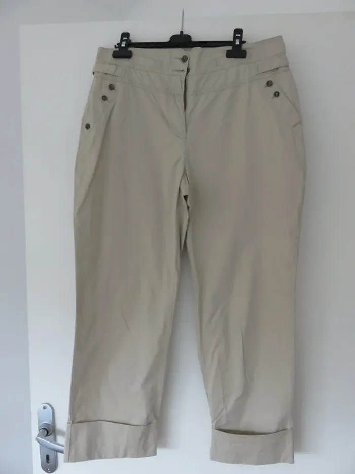 Pantacourt 7/8 voodoo 44 beige - photo numéro 5
