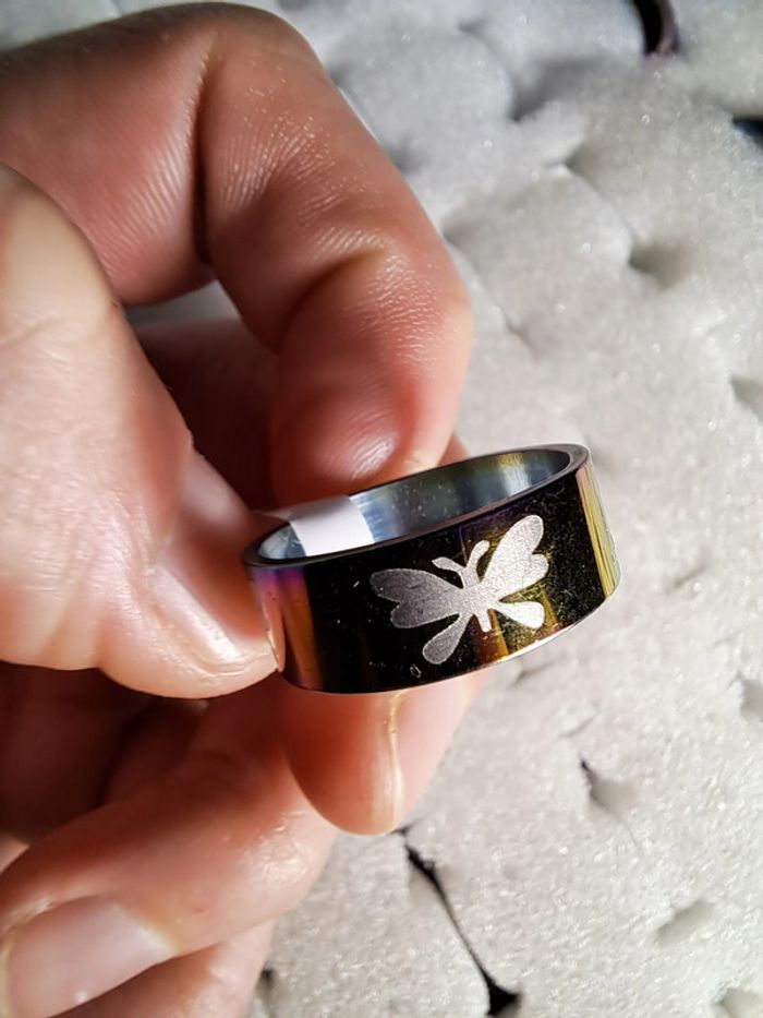 Bague acier inoxydable motifs