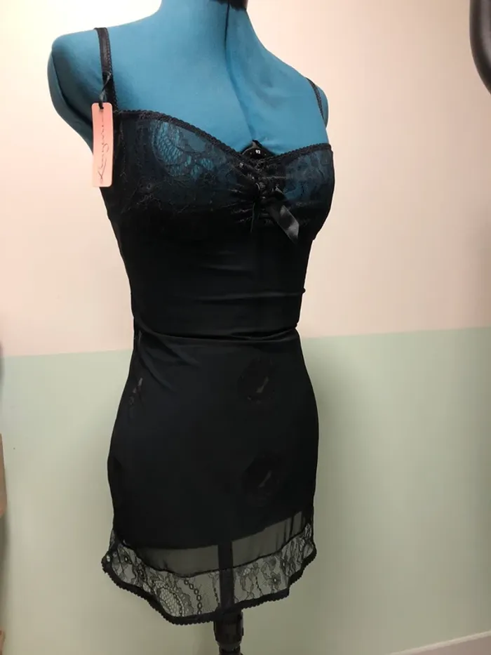 Nuisette noir déshabillé robe transparente femme 85d - photo numéro 13