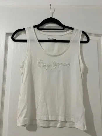 Débardeur Pepe jeans perles blanc