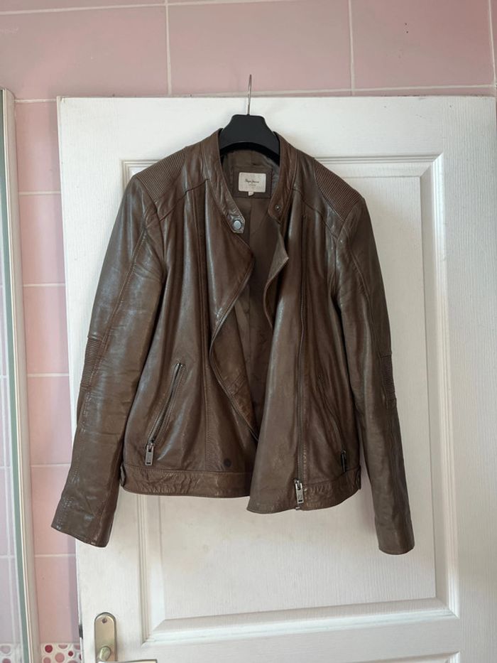 Veste en cuir, Pepe Jean marron