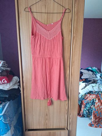 Robe bretelles corail