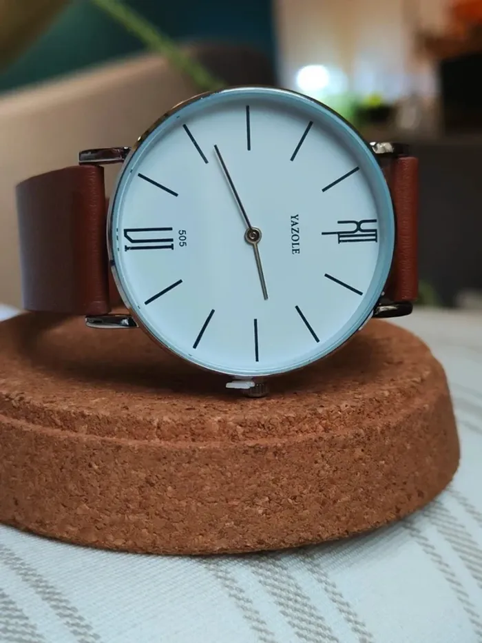 Montre marron clair, homme, élégante - photo numéro 2