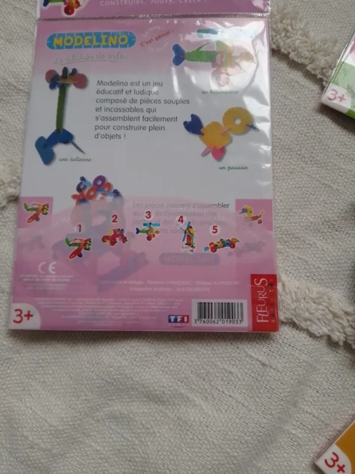 lot de 3 modelinos ( pièces plastiques souples ) neuf sous blister -Fleurus - photo numéro 7
