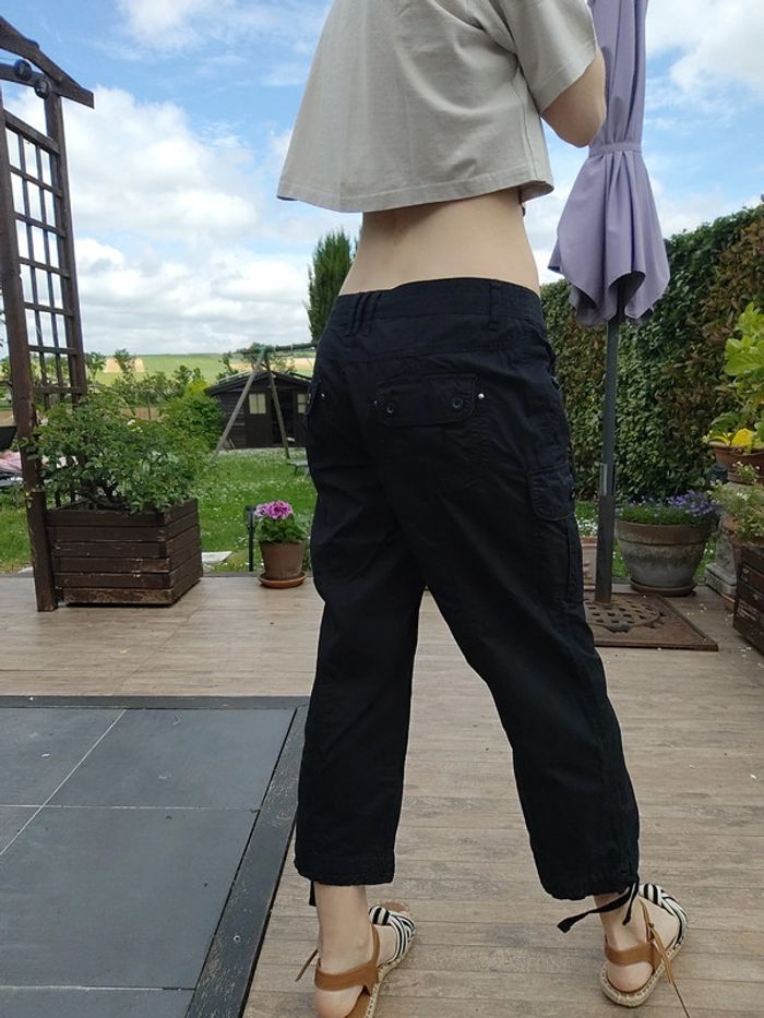 Pantacourt noir à lacets taille basse T40 - KWoman - photo numéro 4