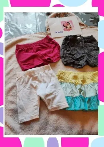 Lot jupe shorts taille 18 mois