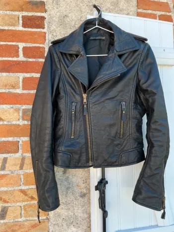 Veste en cuir Balenciaga