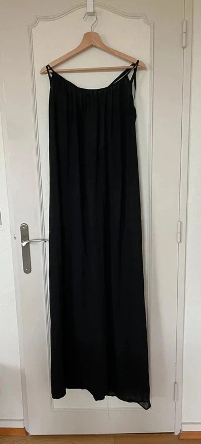 Robe longue en soie Bel-Air noire taille 1 (36) fluide & bretelles réglables - photo numéro 2