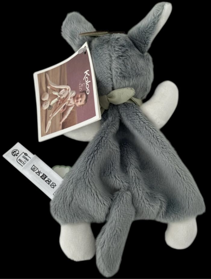 ❤️B4838 Doudou Plat Mouchoir Âne Gris Les Amis Kaloo Bandana Vert - photo numéro 2