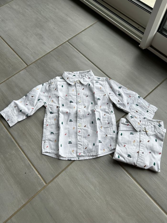 Lot de 2 chemises Noël gemo garçon 12 mois