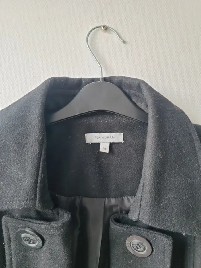 veste chaude caban noir tex woman - photo numéro 6