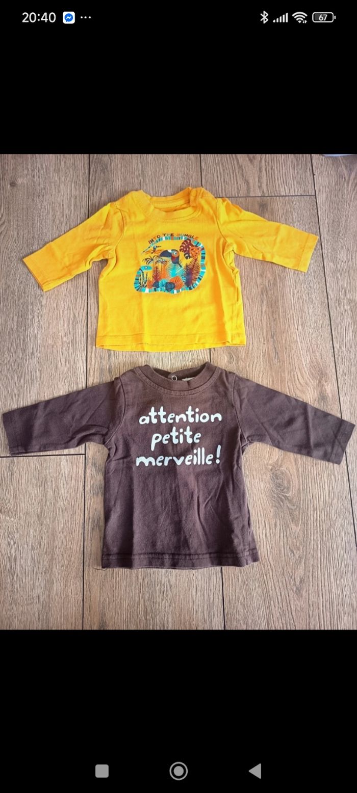 Lot T-shirts manches longues 3 mois - photo numéro 2