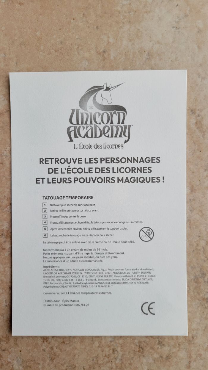 Tatouage temporaire enfant Unicorn Academy L'école des licornes - photo numéro 3