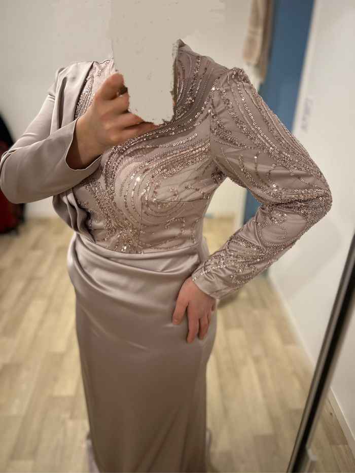 Robe de soirée robe poudré - photo numéro 5