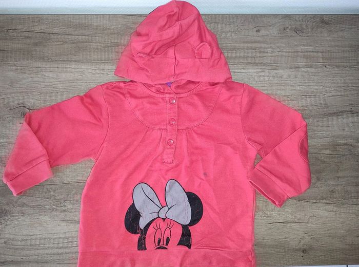 Sweat à capuche Minnie Disney 4 ans rouge