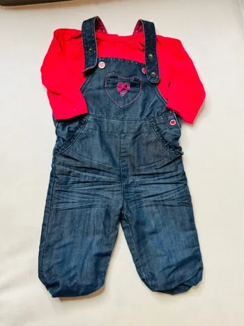 Ensemble salopette fille 6 mois