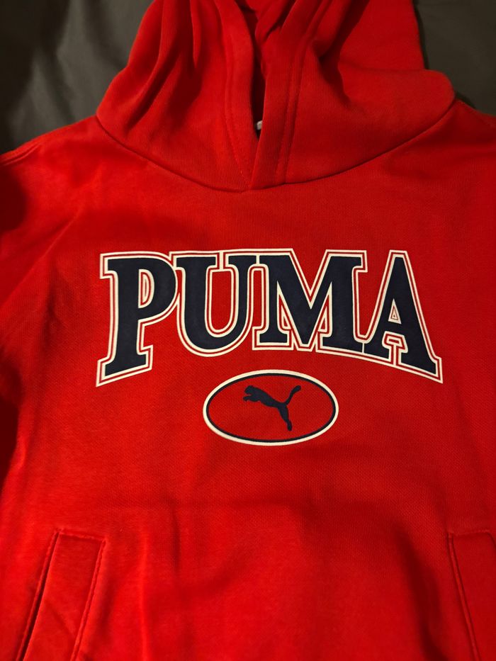 Sweat à capuche puma rouge 9-10 140cm - photo numéro 3