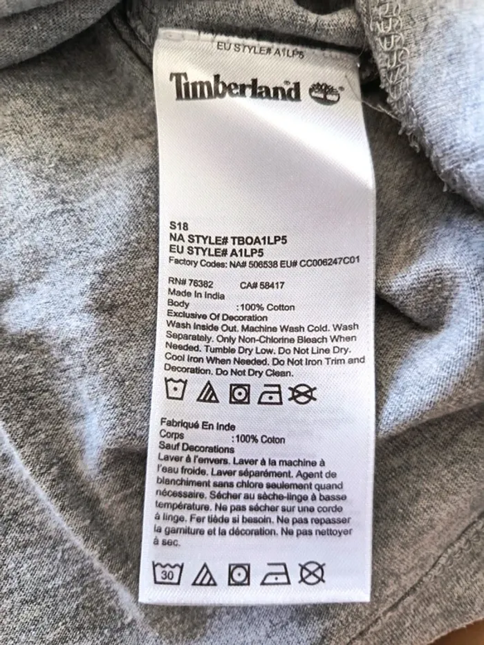 T-shirt gris Timberland homme taille L - photo numéro 5