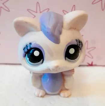 Figurine Littlest Pet Shop Écureuil volant mauve et blanc