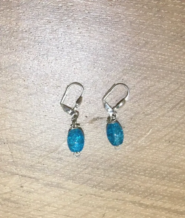 Boucles d’oreilles en perle de turquoise - photo numéro 3