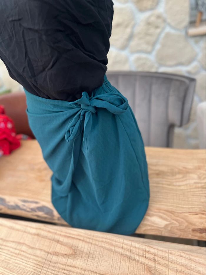 Jupe femme taille S 36 bleu canard neuf étiqueté cerise blue femme été voilage - photo numéro 3