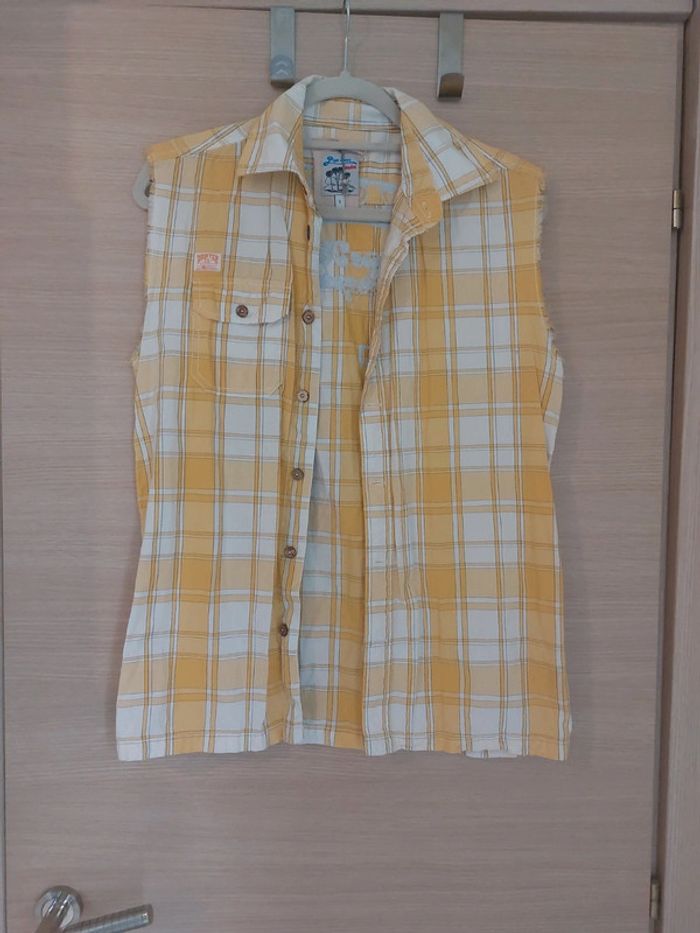 Chemise debardeur  a carreaux jaune - photo numéro 2