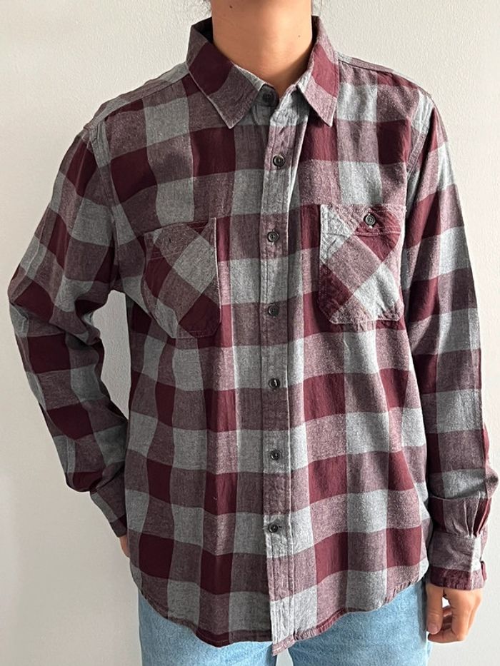 Chemise Arizona Jeans vintage flanelle / coton taille L couleur grise & marron.