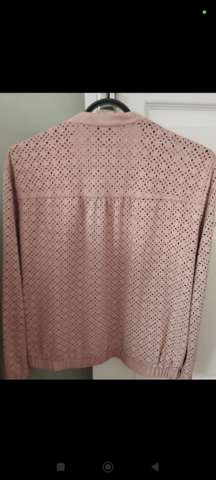 Veste en suédine rose ajourée Zara S - photo numéro 3