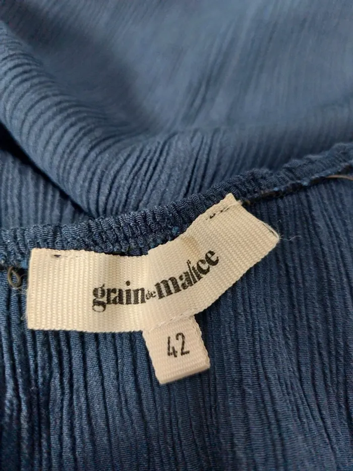 Robe fluide épaules dénudées bleu marine grain de Malice 42 - photo numéro 5