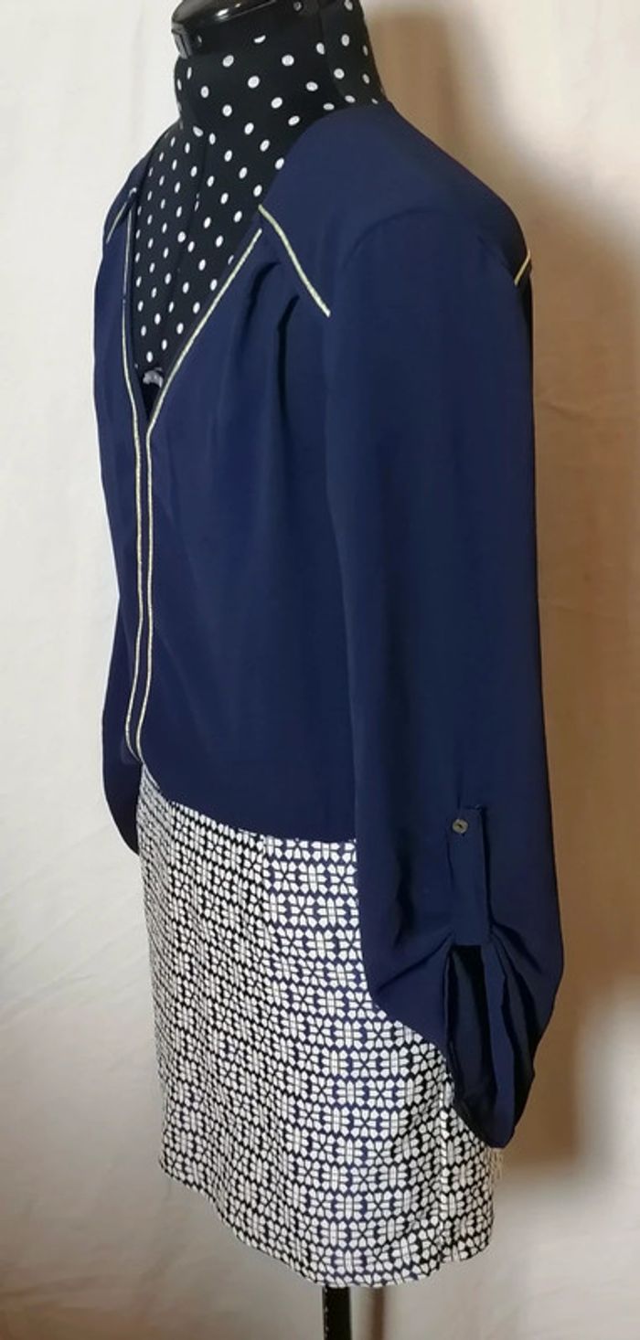 Robe 2 en 1 bleu marine blanc fluide taille S It Hippie - photo numéro 7