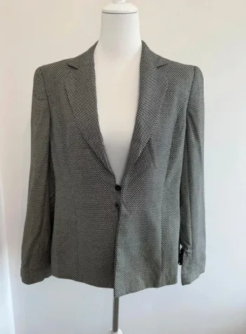 Blazer Escada femme gris taille 42 en laine et soie parfait état