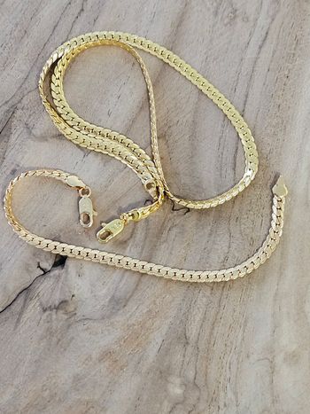 Ensemble en or plaqué 18k maille serpent 5mm