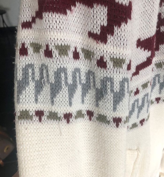 Veste réversible laine avec motifs rennes vintage taille 46 bon état. - photo numéro 15