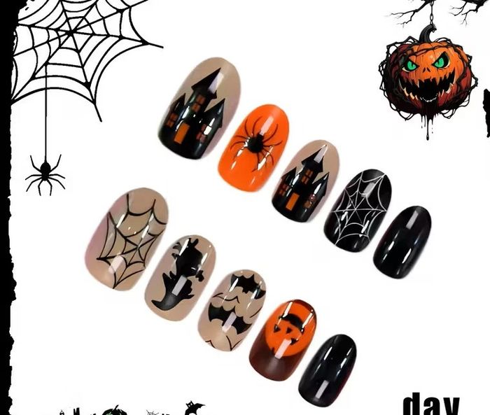 🖤 Faux ongles Press-On Élégance Nocturne – 24 pièces pour un style chic & mystique 🎃💅 - photo numéro 3