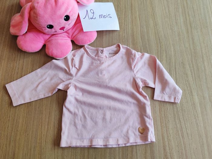 T shirt manches longues rose