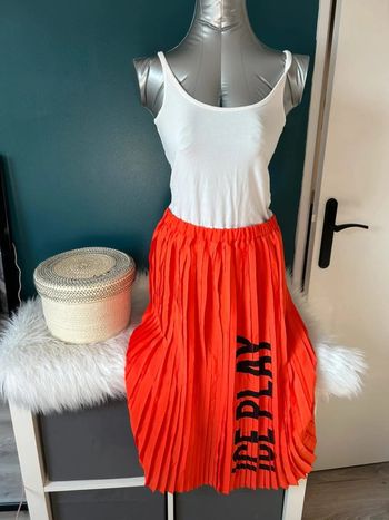 Jupe plissé orange - taille 40