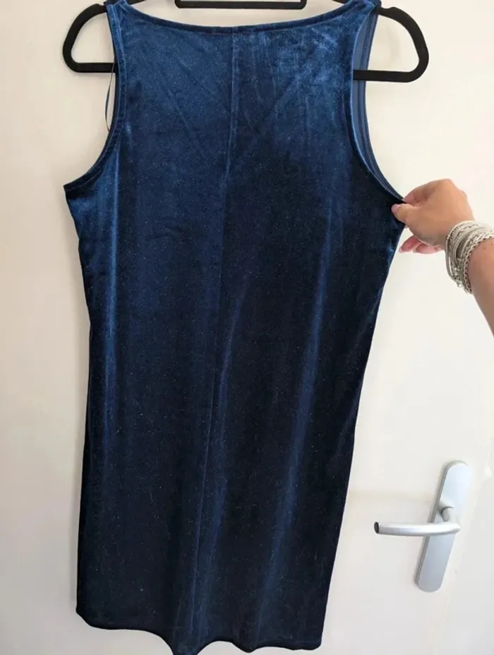 Robe femme 👗 marine pailletée Tex taille L neuve avec étiquette - photo numéro 3