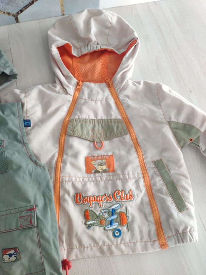 Deux vestes été garçon légères avec capuche 12 mois - photo numéro 3