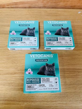 Vetocanis collier prévention puces tiques & moustiques lot de 3