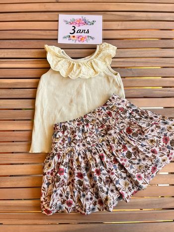 Ensemble jupe et débardeur côtelé 3 ans