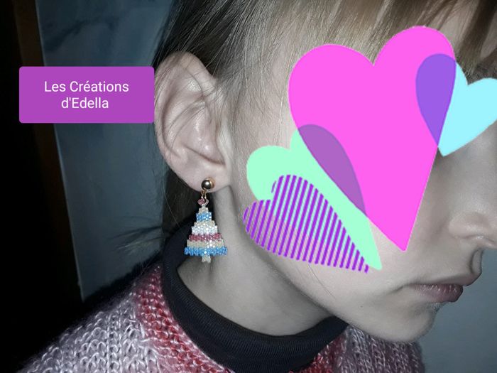 🎀 Boucles d'oreilles pour enfant Sapin de Noël Fait Main 🎀