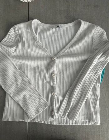 🧥 Gilet Côtelé Blanc Boutonné - LH - Taille M