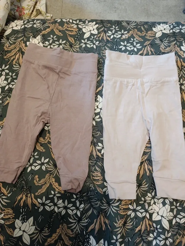 Lot de 2 leggings Vertbaudet parme lilas violet rose 54cm