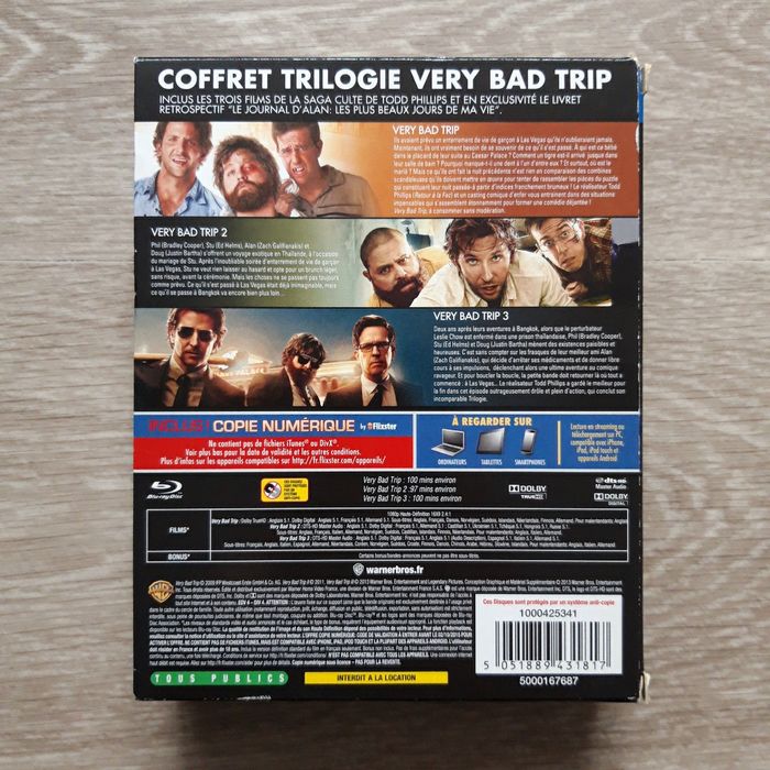 Coffret 3 blu-ray trilogie Very Bad Trip - photo numéro 2