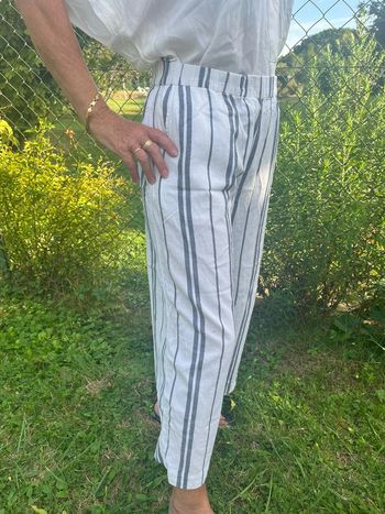 Pantalon large rayé blanc & noir – Marque H&M