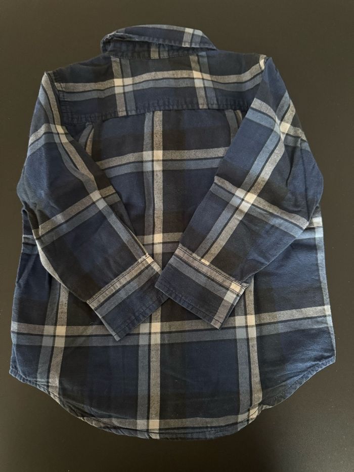 Chemise carreaux Gap marine 3 ans - photo numéro 2