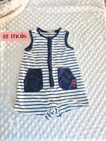 Combi short rayée 12 mois