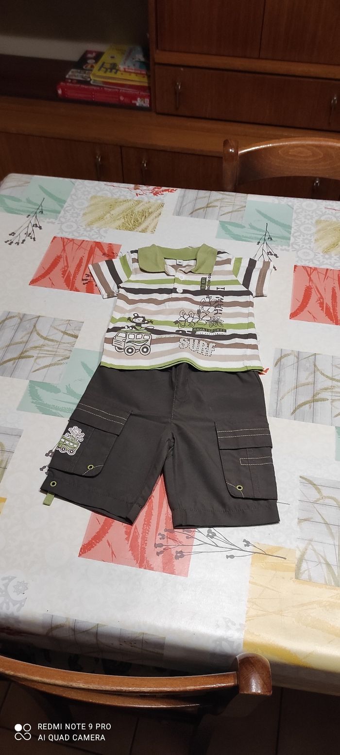 Ensemble pantacourt et polo plus 6 mois - photo numéro 2