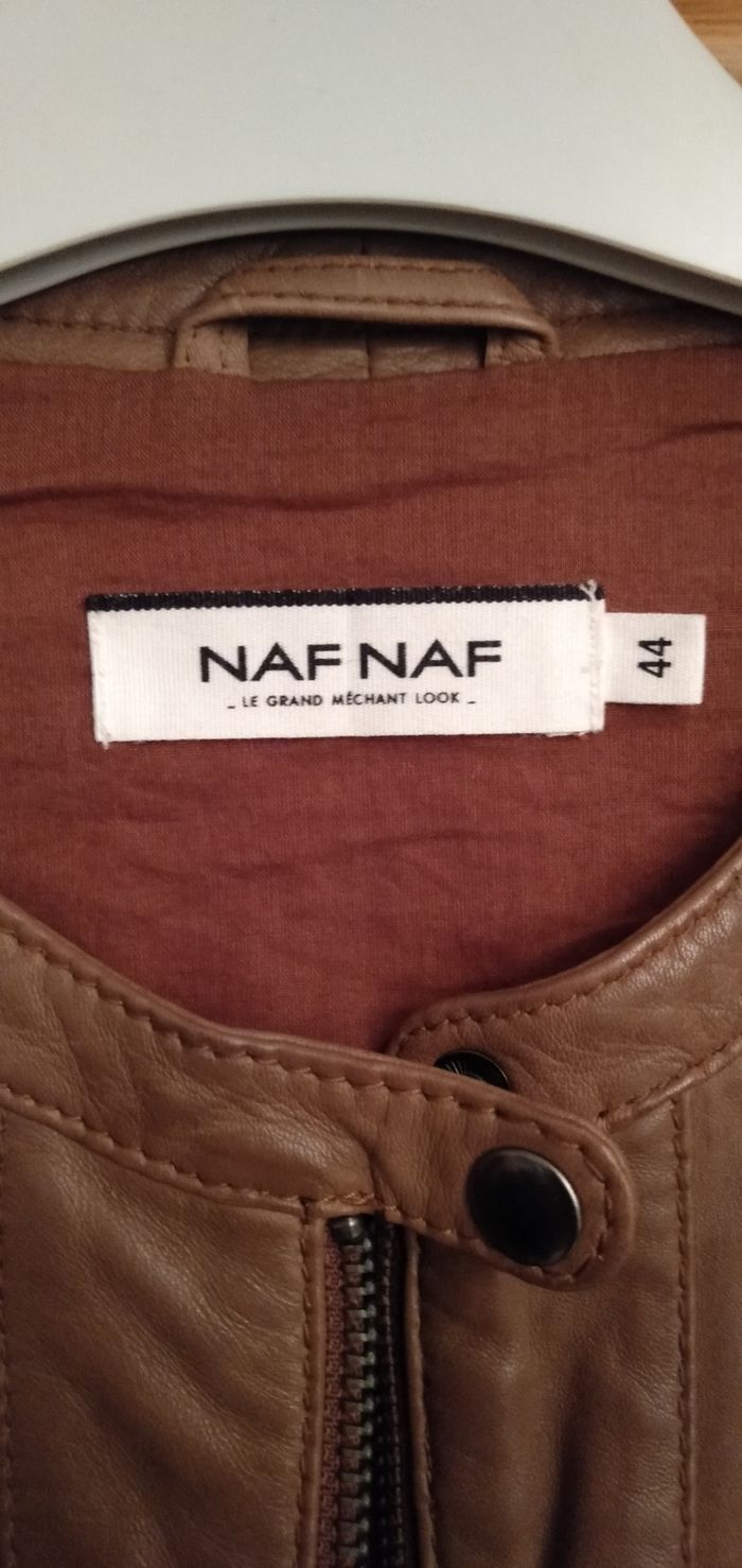 Veste cuir cognac - photo numéro 4